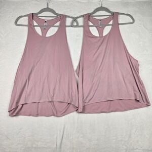 2‎ Fabletics Womens Peggy Tank Tops Size Large Rosebloom Pink Moisture Wicking